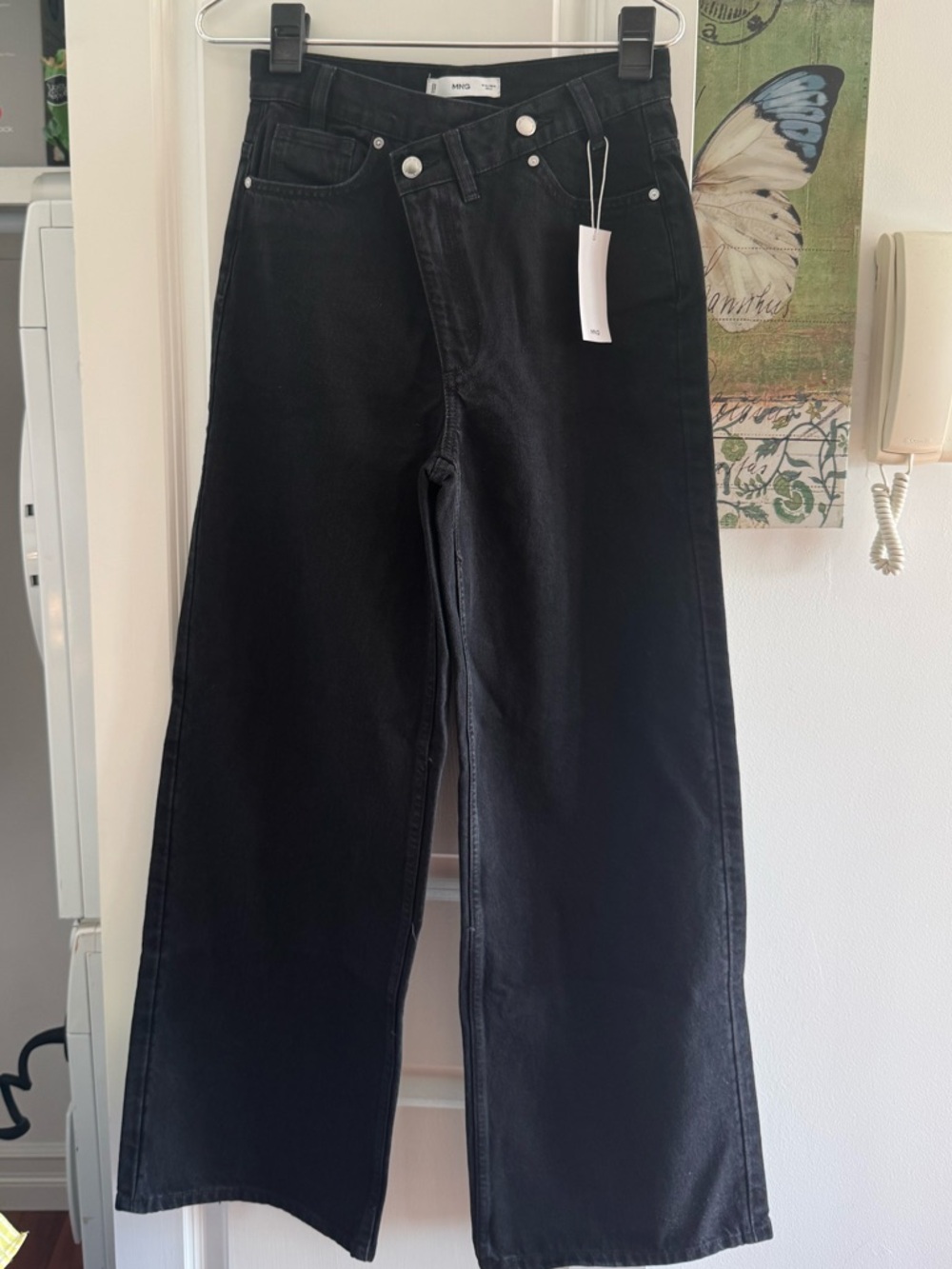 Mango Wide Leg Jeans - Crossover Waistband